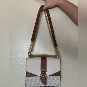 Michael Kors Greenwich Bag in Acorn and White